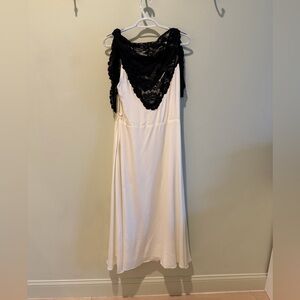 Elegant Black and White Lace Dress